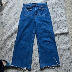 Veronica Beard Grant Wide Leg , Extra High Rise Indigo Flare Jeans